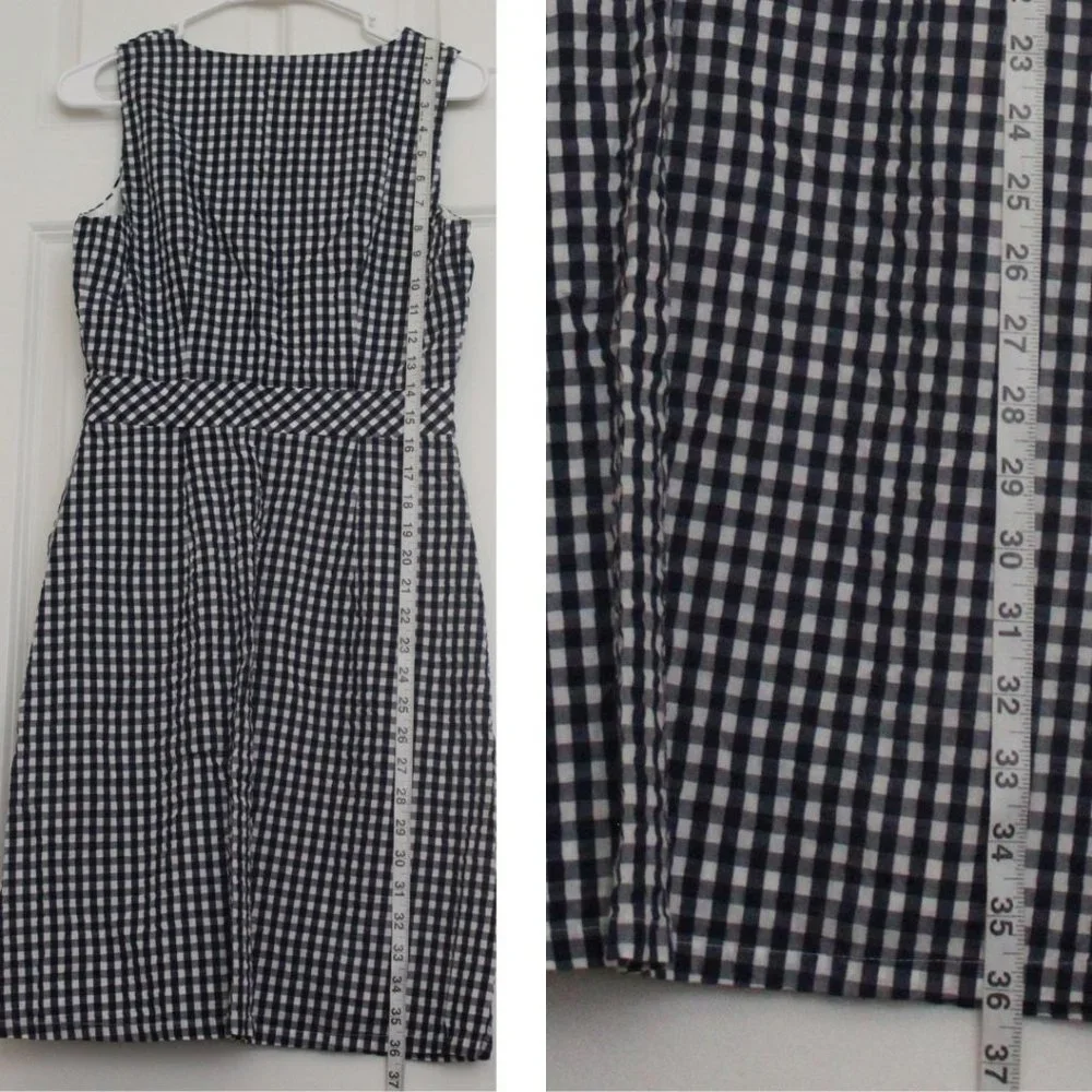 J CREW Gingham Mini Dress Button Down New Preppy Sz 2 Office